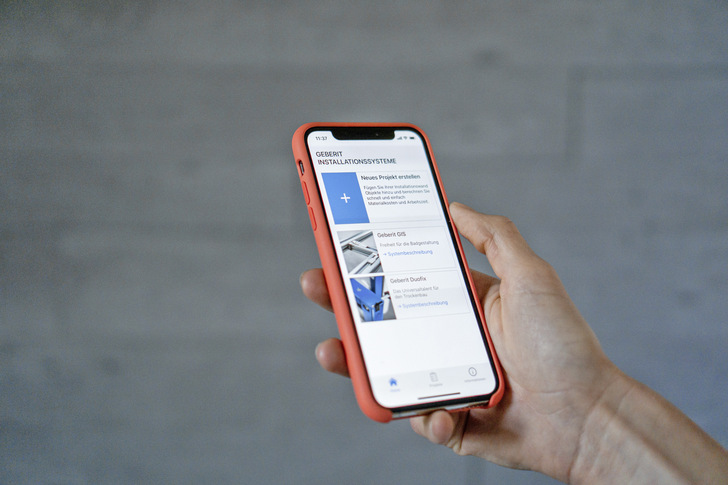 App „Geberit Installations­systeme“ für GIS und Duofix. - © Bild: Geberit
