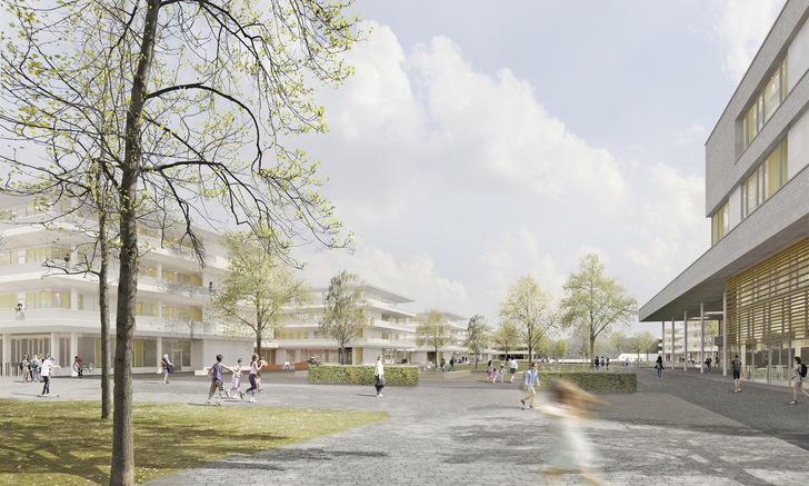 Bild 1 Der Bildungscampus München-Freiham ist für ein Belegung mit 3000 Kindern und ­Jugendlichen ausgelegt.