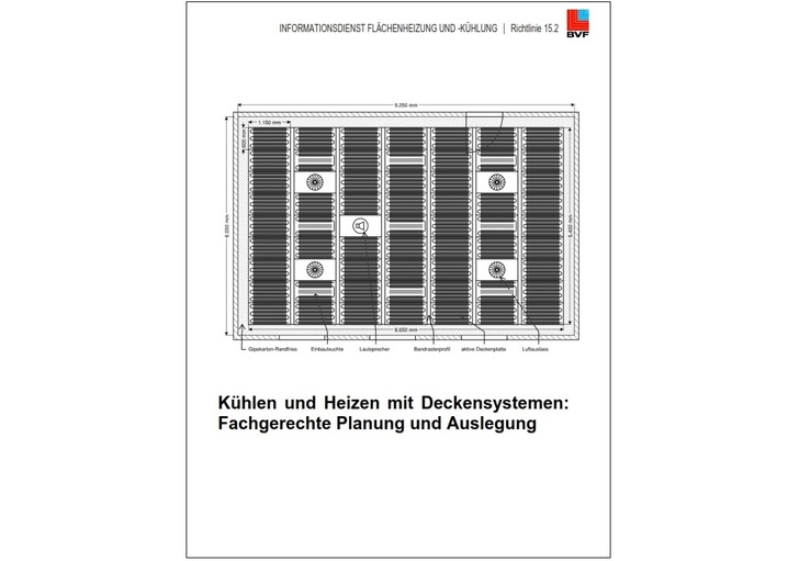 BVF-Richtlinie 15.2 - Kühlen und Heizen mit Deckensystemen: Fachgerechte Planung und Auslegung - © BVF

