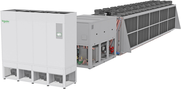 Schneider Electric: Gesamtkühlsystem mit HXCV-Innengeräten und DSAF-Chiller. - © Bild: Schneider Electric
