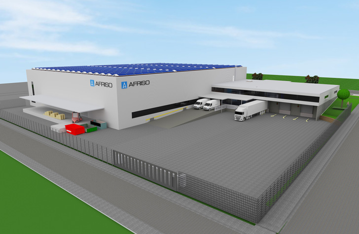 In den Afriso-Neubau sollen Anfang 2021 die Abteilungen Logistik, Versand und Service einziehen. - © Afriso-Euro-Index
 In den Afriso-Neubau sollen Anfang 2021 die Abteilungen Logistik, Versand und Service einziehen.