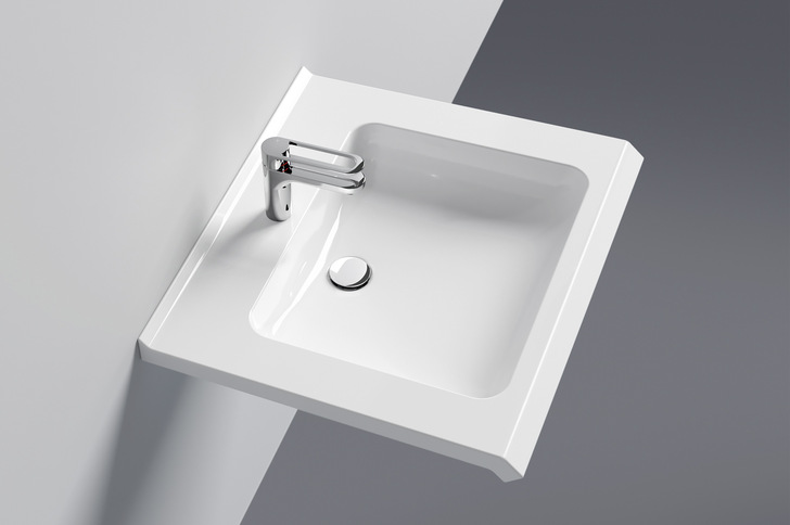 Hewi: Waschtisch mit untergreifbarer Griffkante. - © Bild: Hewi
 Hewi: Waschtisch mit untergreifbarer Griffkante.