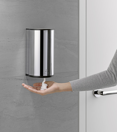 Keuco: Hygienemittelspender. - © Bild: Keuco
 Keuco: Hygienemittelspender.