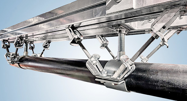 Müpro: An MPT-Tragprofil befestigte FPA-Konstruktion. - © Bild: Müpro
 Müpro: An MPT-Tragprofil befestigte FPA-Konstruktion.