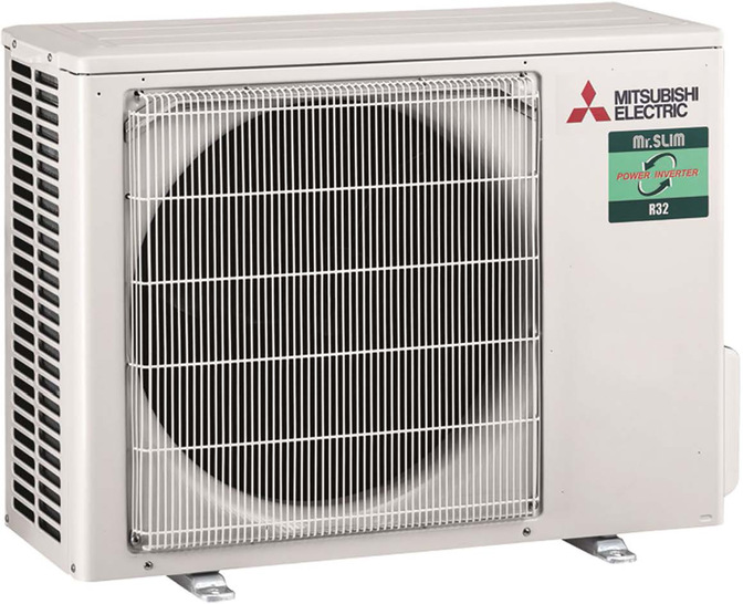 1 Als Alternative zu R410A bietet Mitsubi­shi Electric auch im Multisplit-Segment seine Mr.-Slim-Klimageräte auch mit Kältemittel R32 an. Bei VRF-Projekten mit vielen kleinen Räumen würde der Einsatz von R32 jedoch einen nicht wirtschaftlichen Aufwand erfordern, um Sicherheitsbelange zu erfüllen. - © Bild: Mitsubishi Electric
