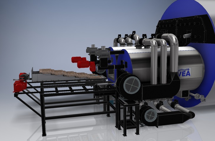 Mit Pellets befeuerter VEÅ-Dampfkessel.
