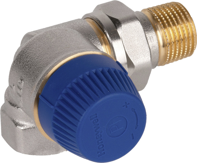 Resideo: Kombi-TRV in Winkeleckform.