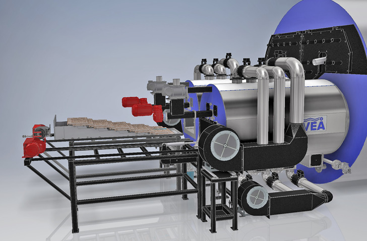 Mit Pellets befeuerter VEÅ-Dampfkessel.