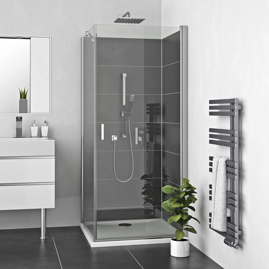 Roth: Duschwanne Marmo Neo mit Glasdusche Limaya.