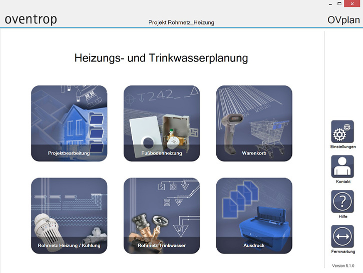 Oventrop-Auslegungssoftware OVplan.