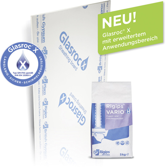 Rigips: Glasroc-X-Trockenbausystem.