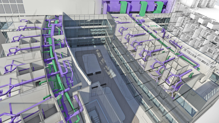 Bild 1 Eine komplexe Architektur- und Installationsplanung erfordert eine intensive Abstimmung aller Beteiligten bei der Aussparungsplanung. - © Autodesk
