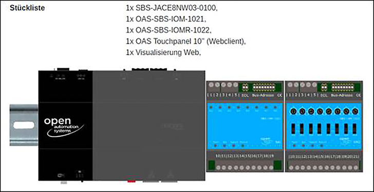 Die OAS-Konfiguratoren liefern offene Systemlösungen mit bebilderter Stückliste.