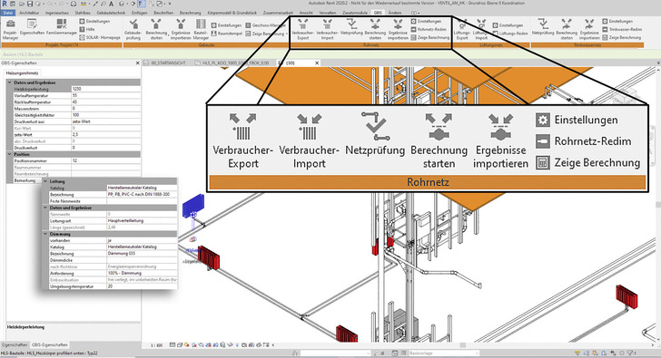 Solar-Computer: Steuerung des Berechnungsablaufs aus der Revit-Oberfläche.