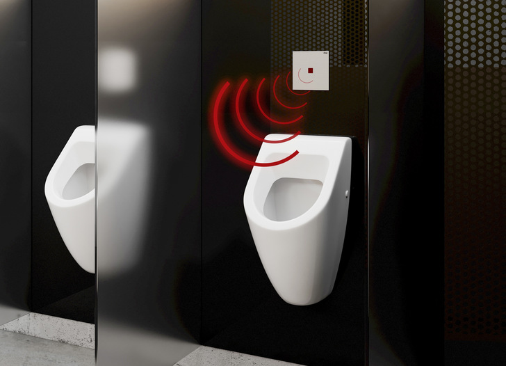 Viega: Urinal-Spülung per Infrarot-Sensor. - © Viega
