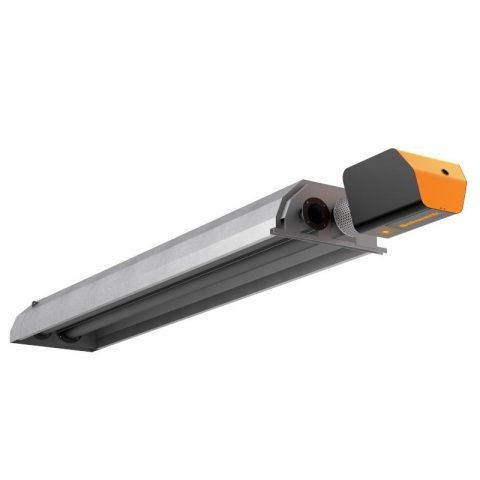 Der Dunkelstrahler deltaSchwank ist der erste weltweit, der einen vollmodulierenden Gas-Luftverbund und Low-NO x  Werte realisieren kann.