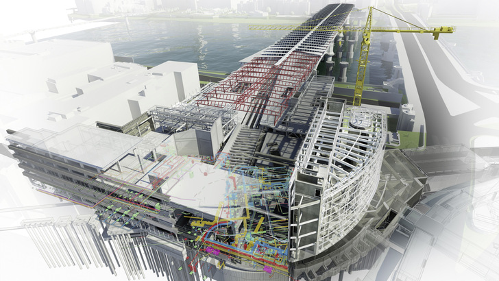 Bild 1 BIM to Field ist insbesondere bei großen Baustellen längst Realität, steigert die Produktivität und Ausführungsqualität und senkt die Baukosten. - © Autodesk, Network Rail and Jacobs
