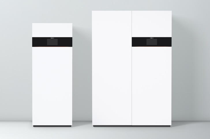 Über das KfW-Programm 433 werden Brennstoffzellen als Beistellgerät und als integrales System gefördert. Im Bild die Brennstoffzellen-Heizgeräte Vitovalor PA2 (links) und Vitovalor PT2 von Viessmann.