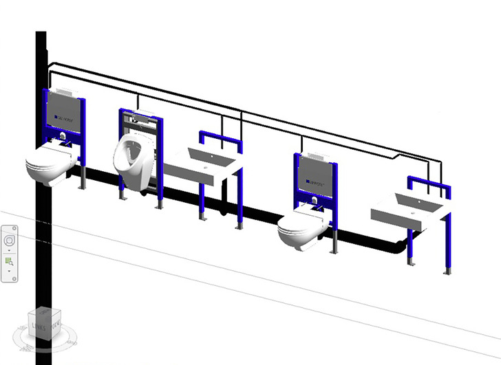 Geberit: Sanitärtechnik-Planung über das Revit-Plug-in Geberit BIM. - © Geberit
