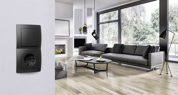 Kopp: Schalterprogramm HK05 in Mattschwarz.