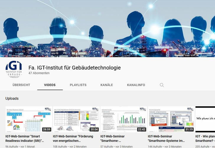 Das IGT betreibt einen eigenen YouTube-Kanal.