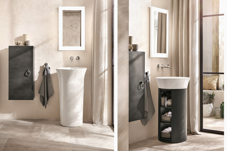 Duravit: Monolithischer Keramikwaschtisch und Möbelwaschtisch-Version.