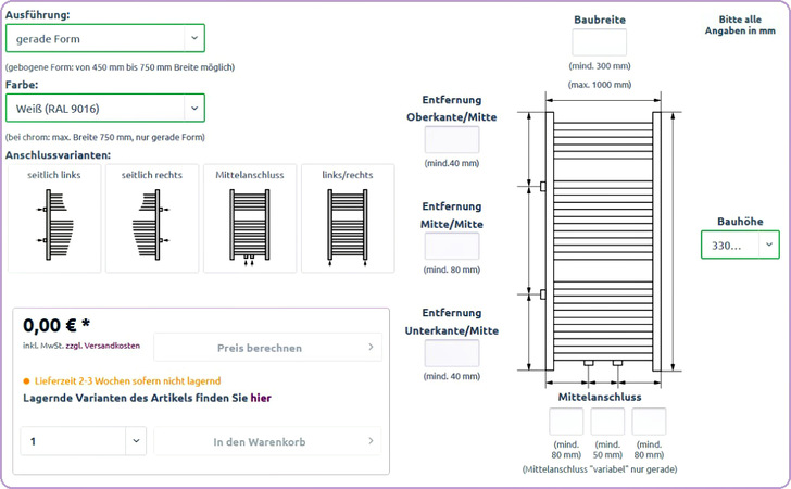 Sebastian: Konfigurator für Maßheizkörper.