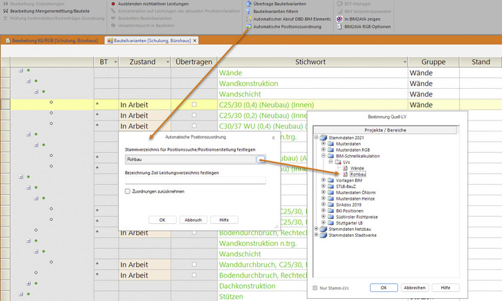 G&W Software: Stammverzeichnis für Positionssuche / -erstellung festlegen.