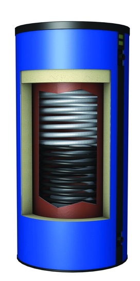 Buderus: Frischwasserkombispeicher Duo FWS für mehrere Energiequellen.