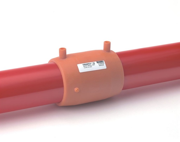 Rehau: „Fusapex“ Elektroschweißmuffen. - © Rehau
 Rehau: „Fusapex“ Elektroschweißmuffen.