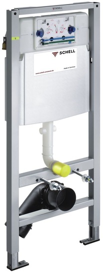 Schell: WC-Montagemodul mit Spülkasten.