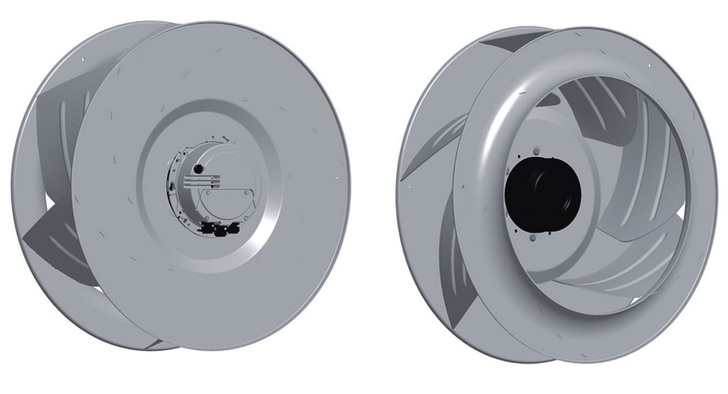 Beispiel eines ebm-papst-Radialventilators mit EC-Motor für niedrige Drehzahlen.