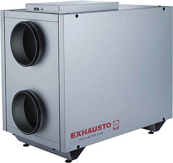 Exhausto: VEX300 in Horizontalausführung mit Gegenstrom-Wärmeübertrager. - © Exhausto
