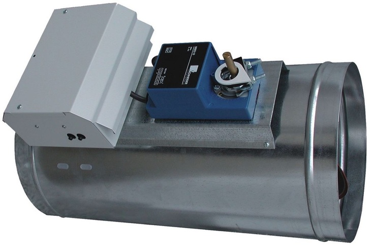 Schako: Raumdruckregler CRP mit schnell laufendem Stellantrieb und Drosselklappe.