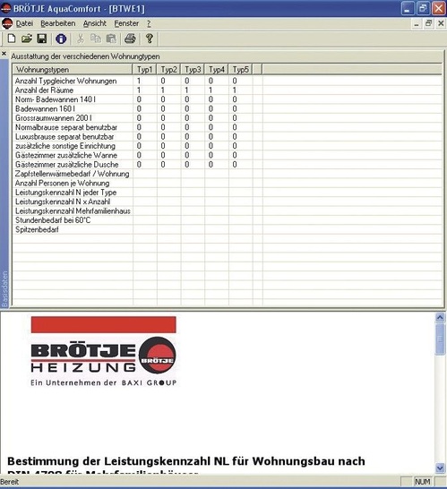 Brötje: AquaComfort für die Auslegung von Trinkwasserspeichern.