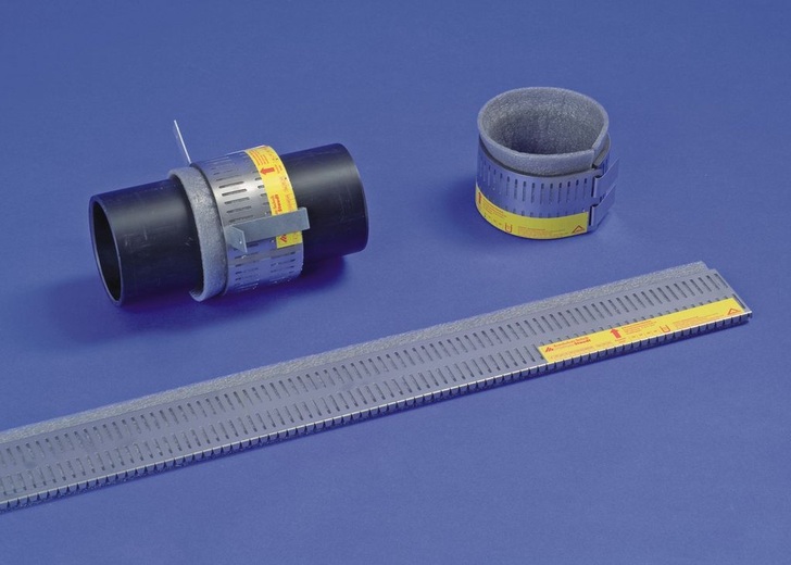 Friatec: Zu den Brandschutzmanschetten Friaseal, Typ ES und VS, ist die neue Friaseal universal dazugekommen. Für die individuelle Konfektionierung besteht sie aus einem 1-m-Band.
