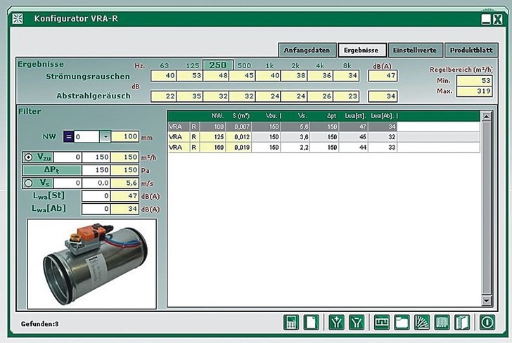 Schako: Auslegungsprogramm für Schalldämpfer, Brandschutzklappen und Volumenstromregler.Valentin: Screenshots aus T*SOL Expert 4.4. - © Schako
