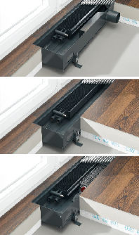 Arbonia Ascotherm: Natürliche Konvektion mit Luftanschluss, natürliche Konvektion und Zwangskonvektion mit Querstromgebläse.