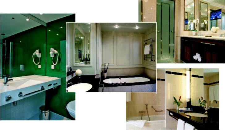 Industriell vorgefertigte Bäder können jeden Design- und Ausstattungswunsch erfüllen. Fast alle Hotelketten statten mittlerweile ihre Neubauobjekte mit Fertigbädern aus