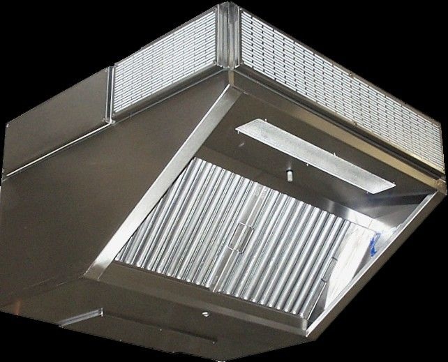 Reven-Umlufthaube: Gereinigt und von Gerüchen befreit, strömt die angesaugte Luft oben in den Raum zurück.
