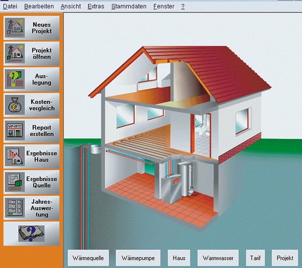 Viessmann: Programm für die Auslegung und Simulation von Wärmepumpen-Anlagen inklusive überschlägiger Auslegung der Wärmequellen.