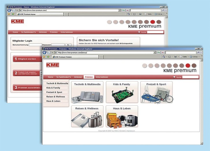 Aktionsseite von KME Premium.