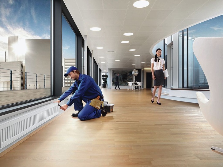 Purmo: Kompaktheizkörper mit 200 mm Bauhöhe für bodentiefe Fenster