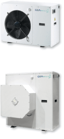 GEA Happel Klimatechnik: Die neuen Kaltwassererzeuger für das Kleinklimasystem GEA acqua 2 sind für die Außenaufstellung (oben) und für die Installation im Gebäude erhältlich. - © GEA Happel Klimatechnik
