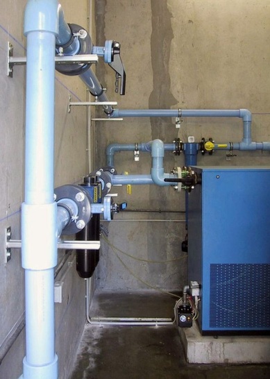 Akatherm FIP: Druckluftleitungssystem Girair aus HPD-Kunststoff.
