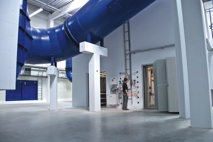 Kombinierter Luft- und Geräuschprüfstand.