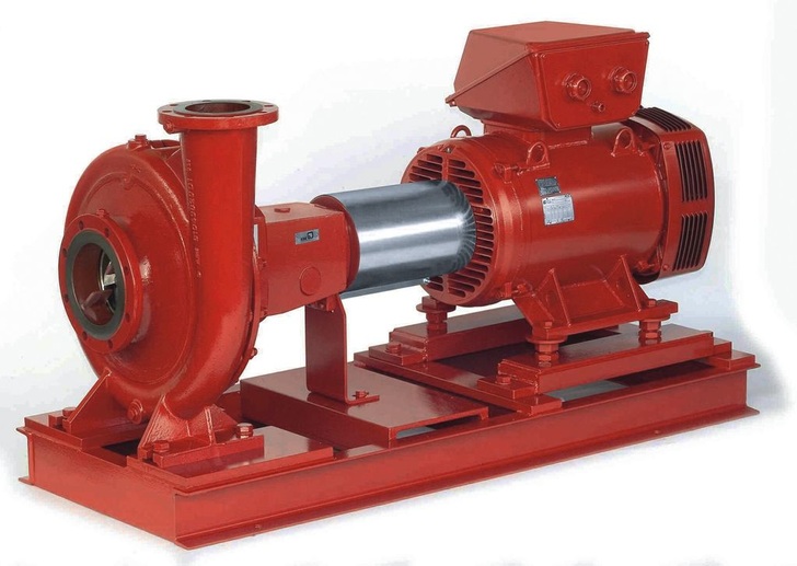 KSB: Quergeteilte Spiralgehäusepumpe der Baureihen ­Etanorm-RX für stationäre Brandschutzsysteme.