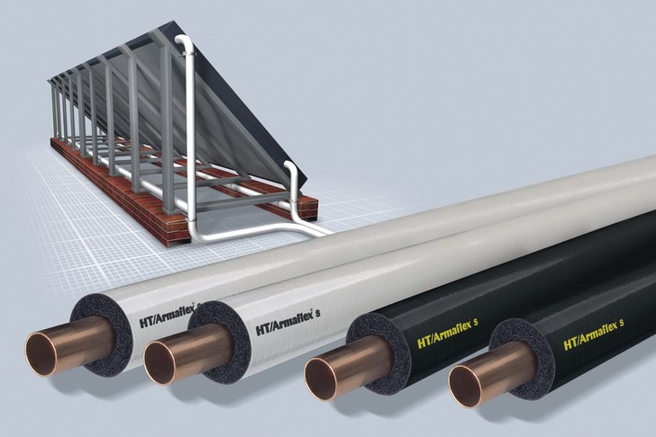 Armacell: HT/Armaflex S mit weißer bzw. schwarzer Oberfläche.