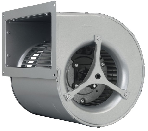 Das EC-Radialgebläse D3G146 von ebm-papst verringert in Luftschleiern den Verbrauch elektrischer Energie.