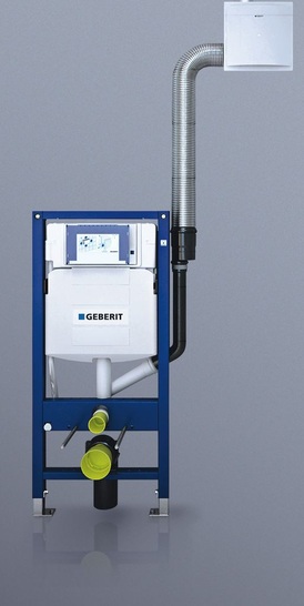 Geberit: UP320 mit Geruchsabsaugung Aerotec90 als Kompletteinheit.